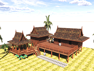 东南亚木屋模型