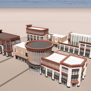 藏式商业街建筑模型1