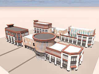 藏式商业街建筑模型1