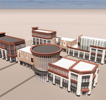 藏式商业街建筑模型1