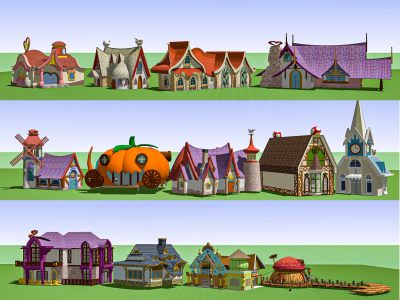 欧式卡通小屋合集