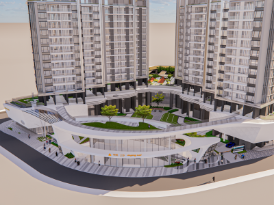 现代高层住宅及商业