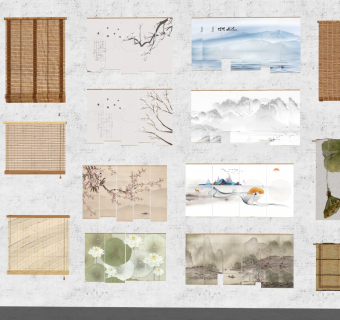 新中式窗帘 竹帘 百叶帘 卷帘 折叠帘