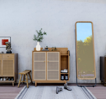 鞋柜 北欧玄关鞋柜 玄关柜 换鞋凳 现代鞋柜 侘寂风格鞋柜 玄关鞋柜