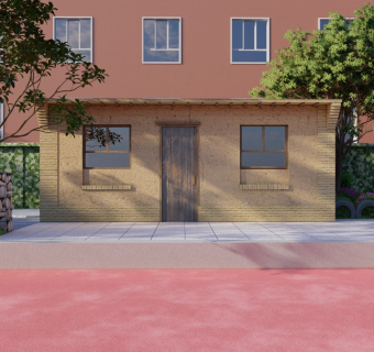 农村土房、乡村土房、夯土墙、茅草围墙、俄罗斯平方