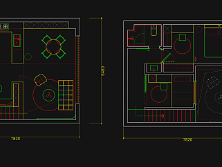 101平复式公寓CAD(带PS彩屏图）