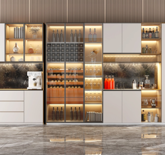 现代玻璃酒柜组合柜