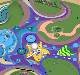 儿童海洋主体游乐场地景观设计SU模型