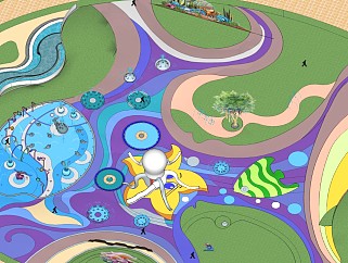 儿童海洋主体游乐场地景观设计SU模型