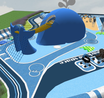 海洋主题儿童游乐场地景观设计SU模型