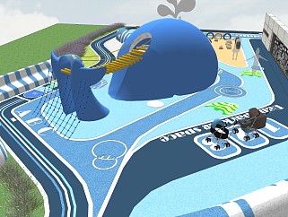 海洋主题儿童游乐场地景观设计SU模型