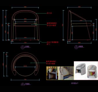 椅子餐椅休闲椅躺椅书椅CAD图纸
