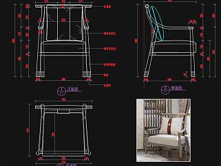 椅子餐椅休闲椅躺椅书椅CAD图纸