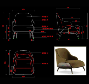 椅子餐椅休闲椅躺椅书椅CAD图纸