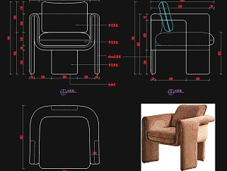 现代休闲椅CAD图纸
