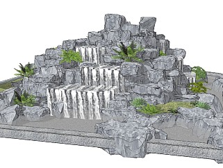 假山石景观小品sketchup模型下载