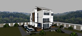 别墅住宅建筑设计整体模型