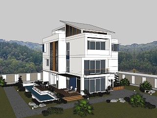 别墅住宅建筑设计整体模型