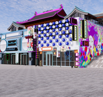 国潮建筑 赛博朋克建筑