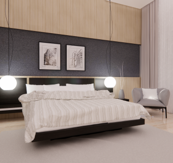 现代简约家装卧室空间,卧室,家装