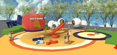 儿童娱乐区 儿童游乐区 儿童娱乐设施 蹦床 滑梯 小卖部