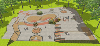  现代儿童滑板公园