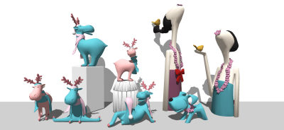 北欧卡通鹿雕塑小品 饰品 装饰品摆件