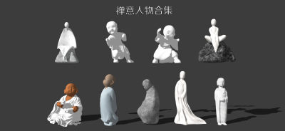 现代禅意佛像人物摆件 人物雕塑小品