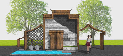 新中式文化墙景墙 罐子 瓦罐