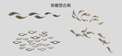 现代鱼景观雕塑小品