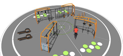 现代运动健身器械 青年健身区