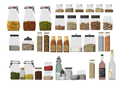 现代厨房调味料 调味品 玻璃瓶