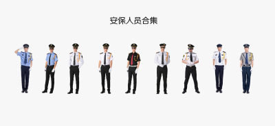 现代风格人物 男人 保安