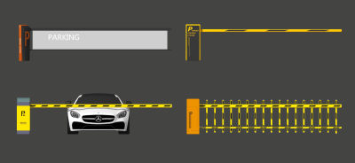 现代车行闸机 门禁机 收费杆 停车杆 伸缩门
