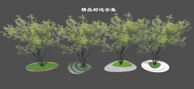 现代异形曲面树池 花坛 种植池 景观座椅