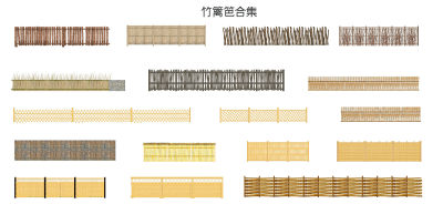 现代竹篱笆栏杆 竹编栅栏