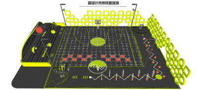 现代篮球场 健身运动场 体育活动场地 运动公园