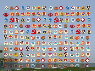 奖牌勋章 金牌银牌徽章 墙饰壁饰 警牌警徽 红色文化小品