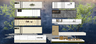 现代入户景墙 单元入口墙 门牌号矮墙 住宅区logo景墙 对景标识景墙