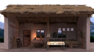 年代记忆馆展厅 老旧年代老屋 怀旧老物件家具 工棚老房子客厅 复古上山下乡