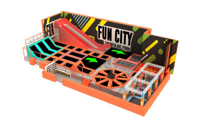 儿童区蹦床 超级跳床 儿童互动设施 跳跳乐室内蹦床 公园游乐弹力床