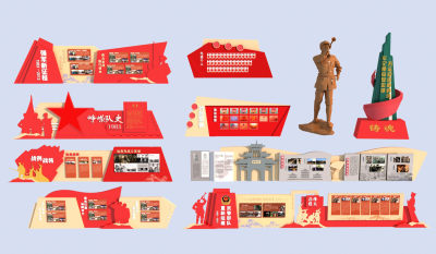 红色文化景墙 革命历史功勋小品 军事部队荣誉景墙 浮雕人文景墙 历史人物雕塑