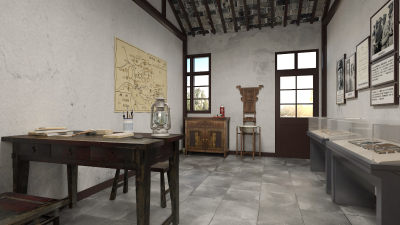 现代抗战党建展厅 革命历史博物馆 红色文化纪念馆 年代作战地图 复古办公司指挥室