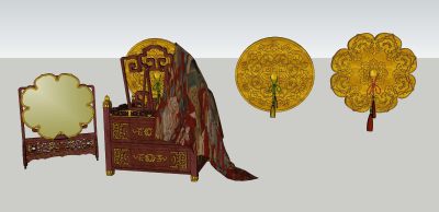 梳妆盒古代道具影视陈设铜镜镜架