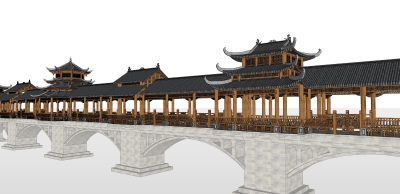 中式影视 古代 桥 风雨桥