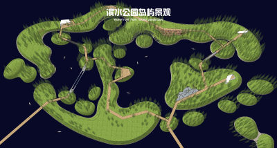 现代滨河湿地公园景观 生态岛屿 景观栈道 观景亲水平台 野趣儿童区 景观桥