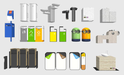 现代垃圾桶 小黄人分类垃圾桶 户外洗手池洗手台 直饮水