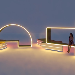 现代商业街景观座椅 户外座椅 异形座椅 创意夜光凳子 发光座椅