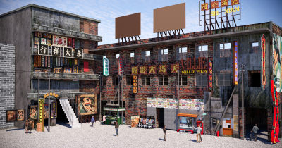 中式商业街 怀旧街道 老旧巷子 老街记忆 店招招牌 售卖亭 老物件