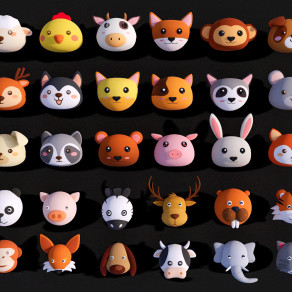 现代卡通动物墙贴挂件 动物剪影 卡通人物小品